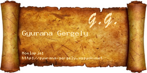 Gyurana Gergely névjegykártya